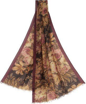 Floral-Print Cashmere Scarf