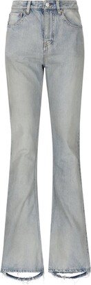 Distressed-Effect Flared Jeans-AB