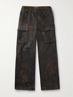 Guess USA Wide-Leg Camouflage-Print Cotton-Gabardine Trousers