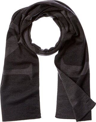 Intarsia Knit Logo Wool Scarf