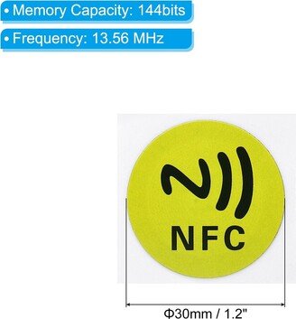 Unique Bargains 10Pcs NFC Stickers NFC213 Tag Sticker 144 Bytes Blank Round NFC Tags Yellow