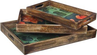 Tiramisu Spring Bloom Resin/Wood Decorative Trays (Set Of 3)