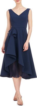 Begonia Ruffled A-Line Midi-Dress