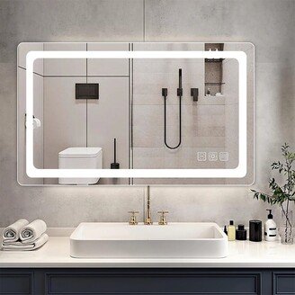 Rectangular LED Light Wall Mounted Bathroom Vanity Mirror