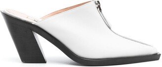 Eclair-zip 85mm leather mules