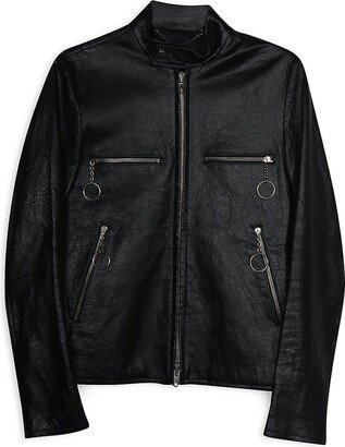 Biker Jacket In Black Lambskin Leather