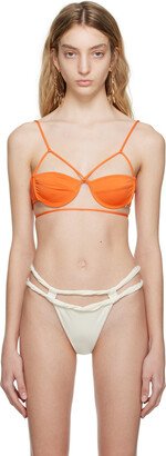 Orange Le Raphia 'Le Haut De Maillot Signature' Bikini Top