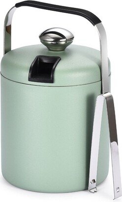 flybold Ice Bucket with Scoop Insulated Ice Bucket with Lid and Stand, Green