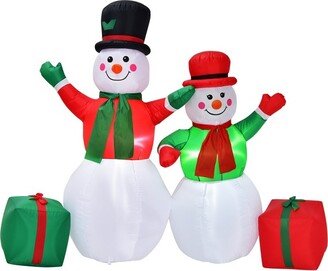 Tangkula Inflatable Christmas Snowman Decoration 5FT & 6FT Blow Up Snowman for Indoor & Outdoor