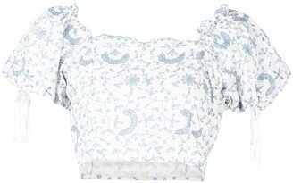 Melina broderie-anglaise crop top