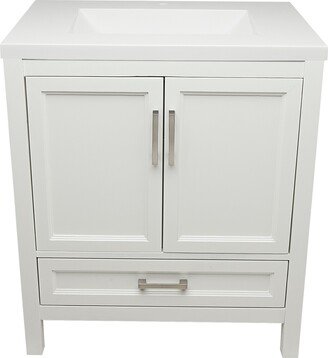 Nevado 31 in. W x 22 in. D x 36 in. H Bath Vanity in with White Cultured Marble Top Single Hole