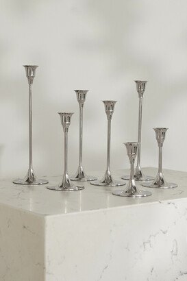 Fourth Street - Set Of Seven Nickel Candlesticks - Silver