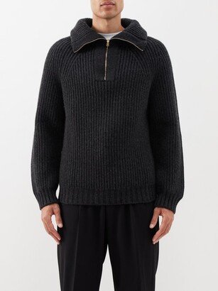 Meta Campania Collective Michel Ribbed Quarter-zip Cashmere Sweater