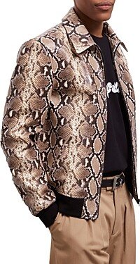 Python Pattern Leather Jacket