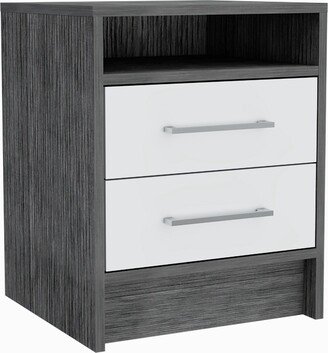 2-Drawer 1-Shelf Rectangle Nightstand