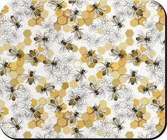Mouse Pads: Save The Honey Bees - Yellow Mouse Pad, Rectangle Ornament, Yellow