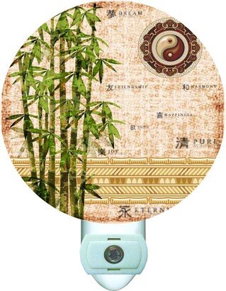 Abstract Bamboo Decorative Round Night Light