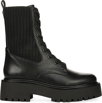 Evina Leather Combat Boots