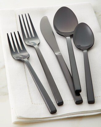 20-Piece Arezzo Flatware Service, Brush Black