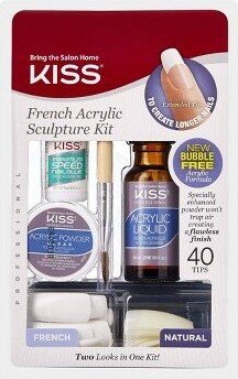 Kiss Nails KISS Acrylic French Manicure Fake Nails Sculpture Kit - Natural - 40ct