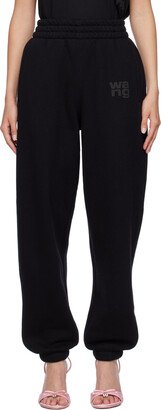 Black Elasticized Sweatpants-AA