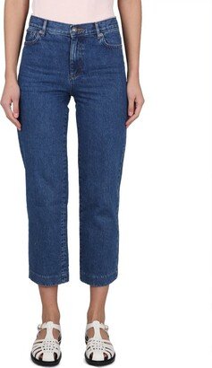 Straight-Leg Cropped Jeans-AS