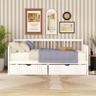 Sunmory Classic and Stylish Design Twin Size Daybed Wood Bed with Two Drawers