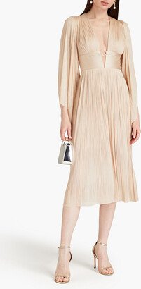 Thais plissé silk-tulle midi dress