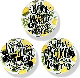 Lemon 2.25 Inch Magnets With Kitchen Cute Sayings Set Of 3