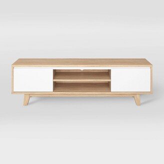 Fort Worth TV Stand for TVs up to 68 White/Brown Wood Grain