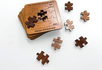 You Were The Missing Puzzle Piece Wooden Coaster Or Magnet - Valentine's Day, Anniversary Gift