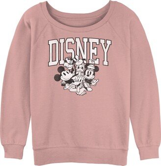 Women's Classic Mickey Group Junior's Raglan Pullover with Coverstitch