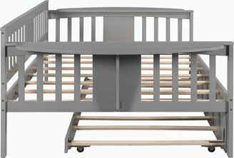 Full size Daybed with Twin size Trundle, Wood Slat Support-AB