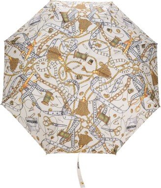 Chain-Link Print Compact Umbrella