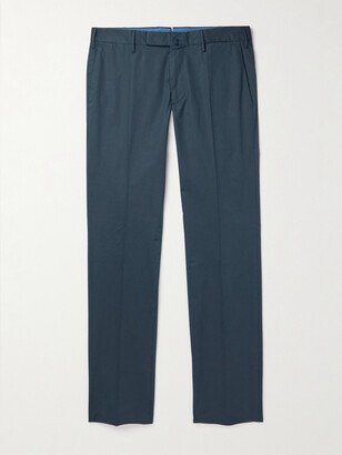 Slim-Fit Stretch-Cotton Poplin Trousers