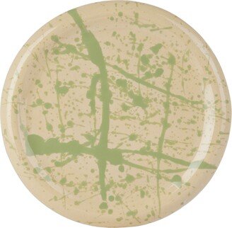 BOMBAC Off-White & Green Splatter Plate