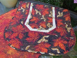 Quilted Table Runner, -Inch, Maplewood Autumn Red Leaves #1019