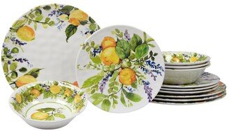 Certified Lemon Zest 12 Piece Melamine Dinnerware Set