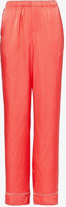 Womens Red Weekend id-rise Satin Pyjama Bottoms