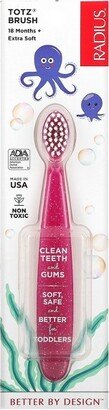 Totz Toothbrush, 18 + Months, Extra Soft, Pink Sparkle, 1 Toothbrush