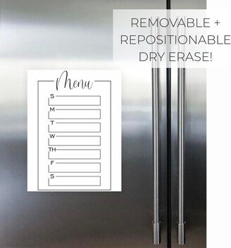 Repositionable Dry Erase Menu Board || Removable Damage Free Dorm Room Decor Refrigerator Fridge Wall 03-017-059