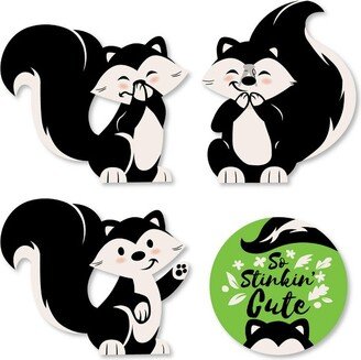 Big Dot of Happiness Little Stinker - DIY Shaped Woodland Skunk Baby Shower or Birthday Party Cut-Outs - 24 Count