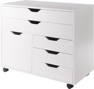 Contemporary Home Living 30.75 White 3 Section Mobile Storage Cabinet