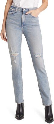 Elin High Waist Ripped Slim Jeans