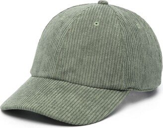 Motif-Embroidered Ribbed Cap