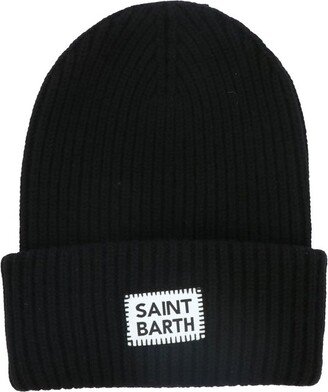 Berry Logo Patch Ribbed Beanie-AB