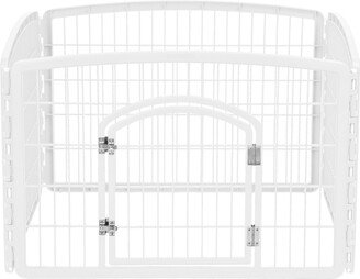 Iris Usa 24-inch Exercise 4-Panel Pet Playpen with Door, White