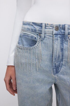 GOOD '90s DIAMOND FRINGE RELAXED JEANS