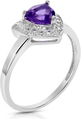 Vir Jewels 0.60 cttw Purple Amethyst Ring .925 Sterling Silver Solitaire Triangle 6 MM