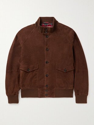 Slim-Fit Suede Harrington Jacket